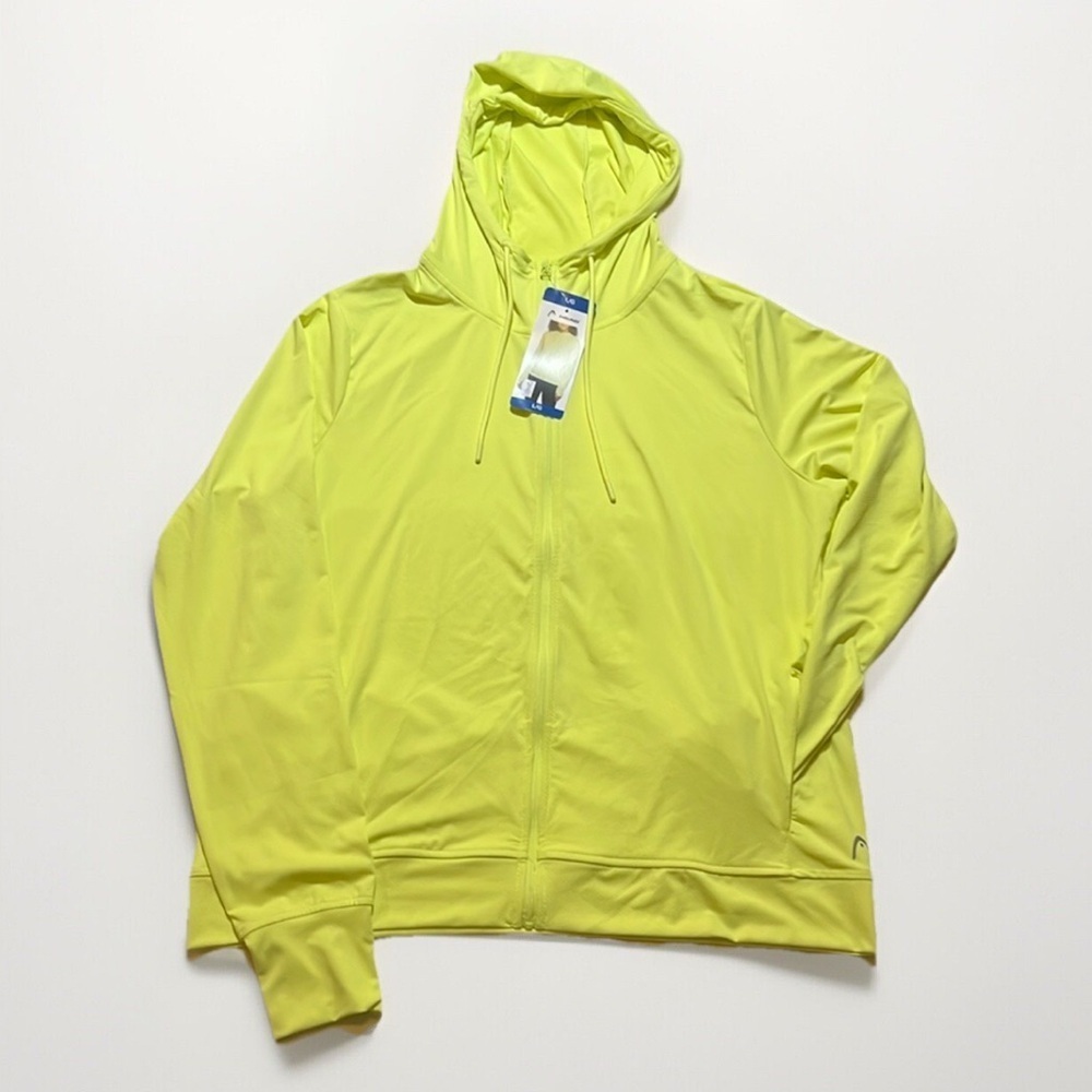 NWT HEAD Neon Yellow Green Performance Hoodie sz L